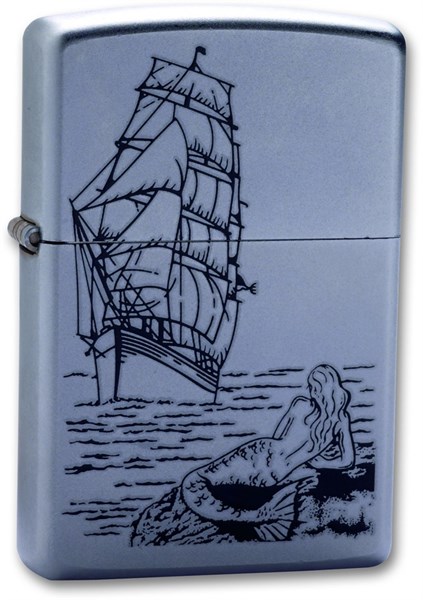Широкая зажигалка Zippo Mermaid 205 - фото 102973