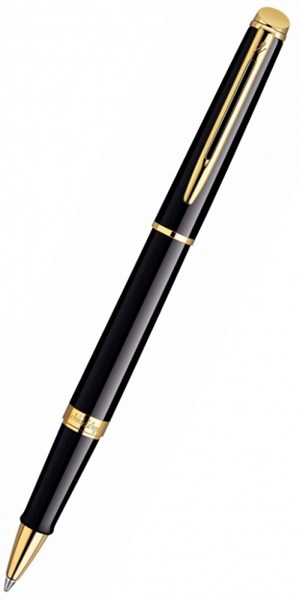 Ручка роллер Ватерман (Waterman) Hemisphere (S0920650) Mars Black GT F черные чернила подар.кор. - фото 115406