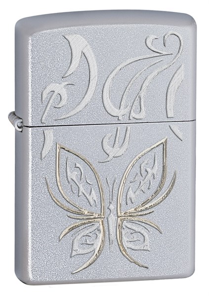 Широкая зажигалка Zippo Golden Betterfly 24339 - фото 172490