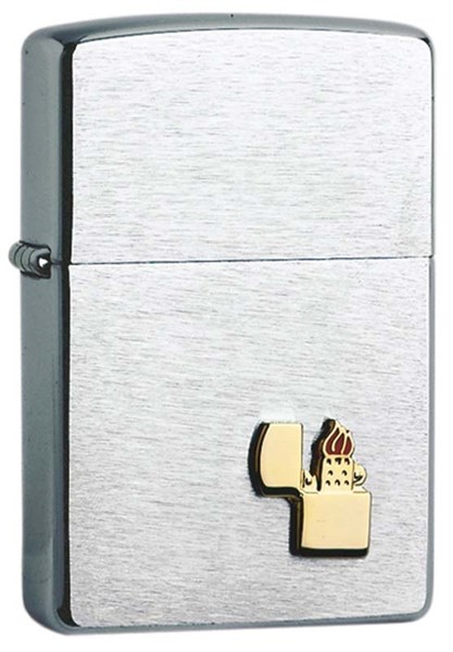 Зажигалка Зиппо (Zippo), с покрытием Brushed Chrome, латунь/сталь, серебристая, матовая, 36x12x56 мм - фото 184677