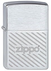 Зажигалка Зиппо (Zippo) Stripes, с покрытием Brushed Chrome, латунь/сталь, серебристая, матовая, 36x12x56 мм - фото 184681