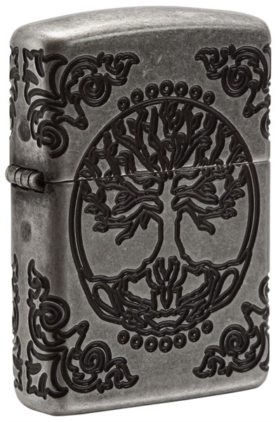 Зажигалка Зиппо (Zippo) Armor® с покрытием Antique Silver, латунь/сталь, серебристая, матовая, 36x12x56 мм - фото 184732