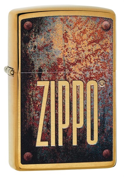 Зажигалка Zippo Rusty Plate с покрытием Brushed Brass, 29879 - фото 184810