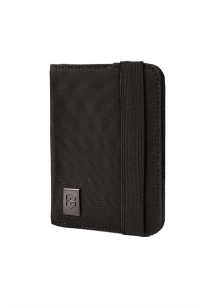 Обложка для паспорта Викторинокс (Victorinox), с защитой от сканирования RFID, чёрная, нейлон 800D, 10x1x14 см - фото 185511