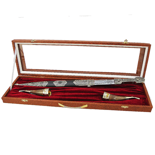 Набор  Джигит  (Кинжал кавказский, 2 рога для вина) ДТ-4 - фото 186051