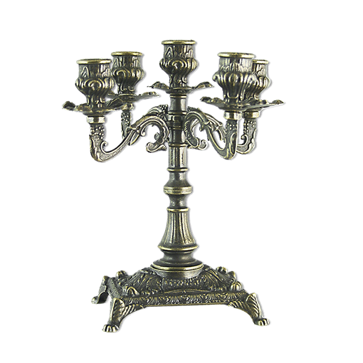 Канделябр Венеция на 5 свечей малый, бронза AL-80-411-ANT - фото 186115