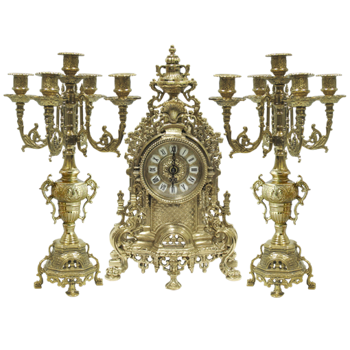 Часы каминные и 2 канделябра Барокко на 5 свечей AL-82-103-C - фото 186118