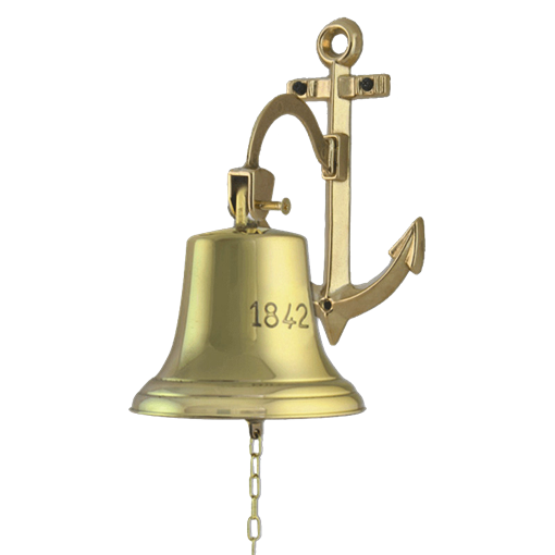 Колокол корабельный на кронштейне диаметр 18 см. AL-80-371-AP - фото 186933