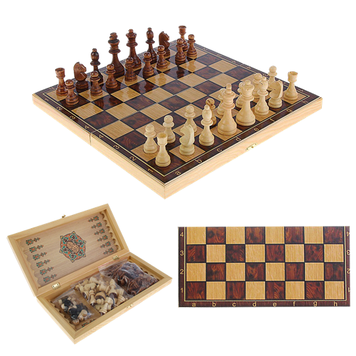 Набор игр шахматы нарды, шашки с доской Классика SA-SH-014 - фото 186946