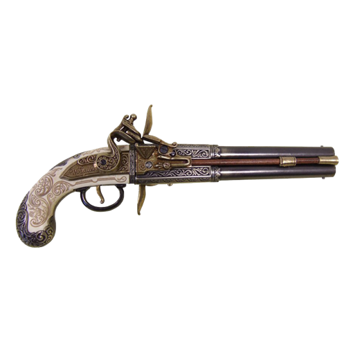 Пистоль  Роловер  2-х ствольный , Англия 1750 г. DE-1264 - фото 187315