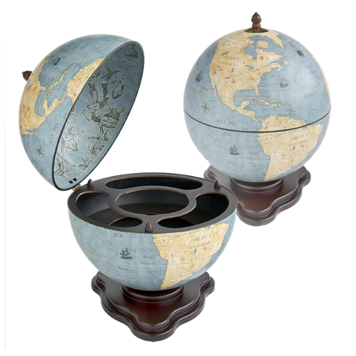 Глобус-бар настольный D=41 см, голубой UG-010-A - фото 187435