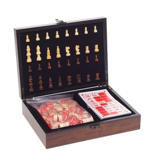 Игра настольная 2 в 1 (шахматы/лото), L26 W19,5 H7 см - фото 196328