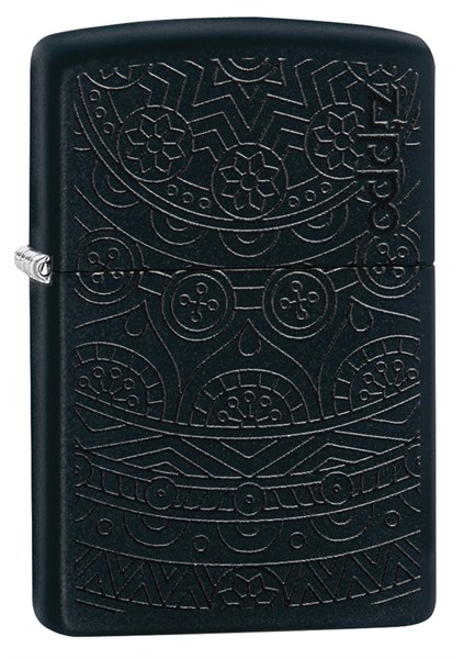 Зажигалка Zippo Tone on Tone Design с покрытием Black Matte 29989 - фото 198017