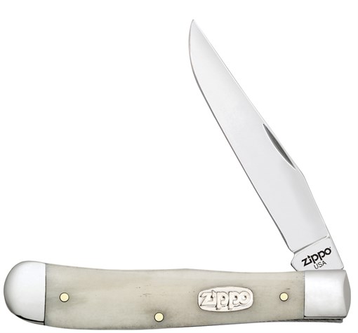 Нож перочинный Zippo Smooth Natural Bone Trapper 105 мм 50545 - фото 198100