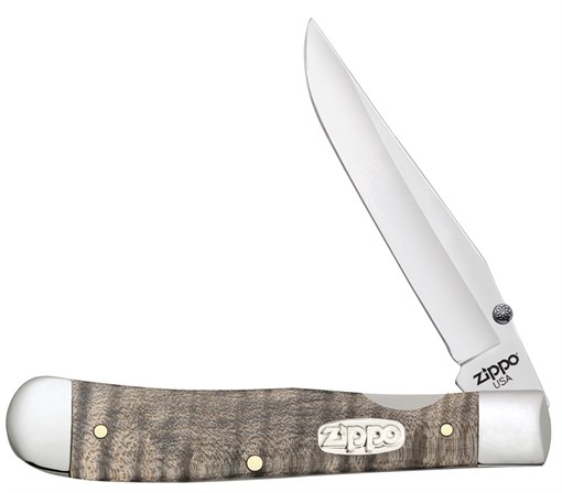 Нож перочинный Zippo Natural Curly Maple Wood Trapperlock 105 мм 50609 - фото 198118