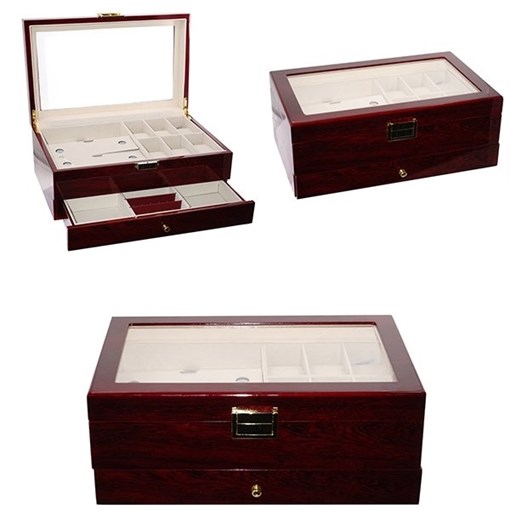 Шкатулка для часов, очков и украшений, L34 W21 H13 см - фото 200894