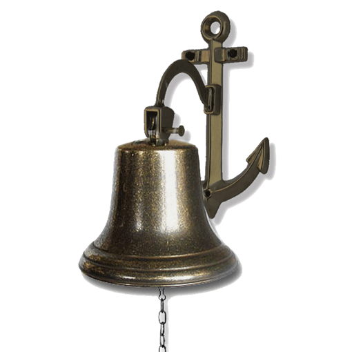 Рында на кронштейне Якорь диаметр 18 см. антик - фото 206339