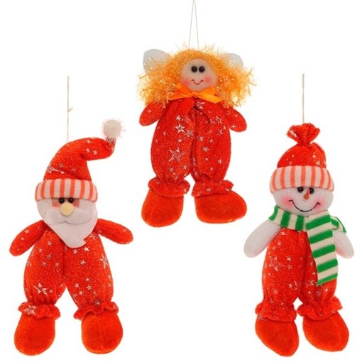 Игрушка мягкая подвесная "Санта/Снеговик/Ангел", L12 W4 H18 см - фото 212206
