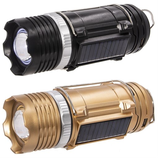 Фонарь кемпинговый, солн. бат., аккум. 220В, USB L6 W6 H17 cм - фото 213776