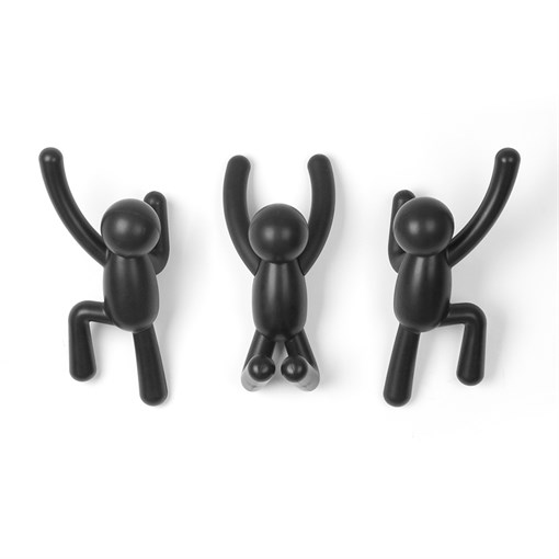 Вешалки-крючки buddy 3 шт. черные - фото 219536