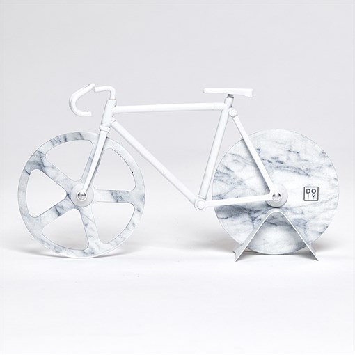 Нож для пиццы из нержавеющей стали the fixie, белый мрамор - фото 236254