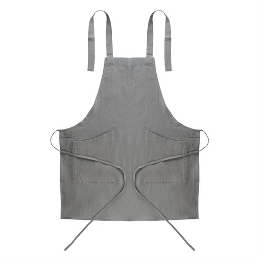 Фартук из умягченного льна серого цвета essential, 70х82 см - фото 242229