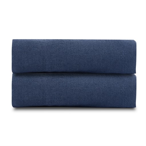 Простыня из стираного льна темно-синего цвета essential, 180х270 см - фото 242571