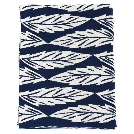 Плед вязаный с принтом Листья russian north, 180х130 см - фото 243564