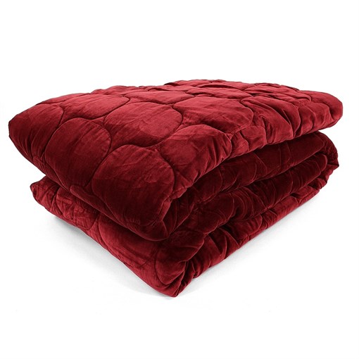 Покрывало стеганое бархатное Хвойное утро Цвет бордовый russian north, 250х270 см - фото 243668
