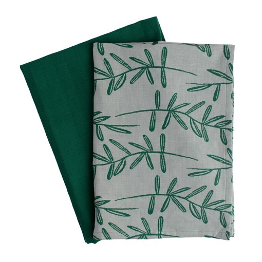 Набор муслиновых кухонных полотенец с графичным принтом Папоротник russian north, 50х70 см - фото 243710