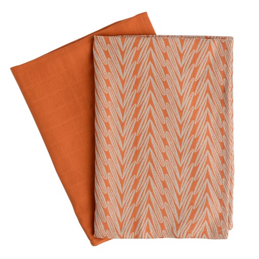 Набор муслиновых кухонных полотенец с графичным принтом Колосья russian north, 50х70 см - фото 243720