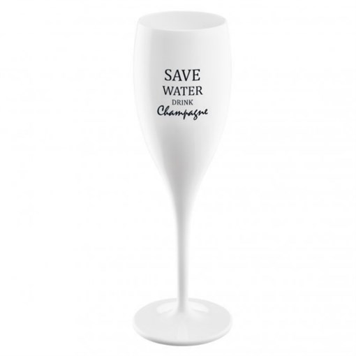 Бокал для шампанского с надписью save water drink champagne, белый - фото 247645