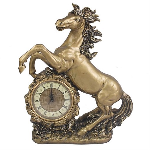 Часы настольные Конь цвет: золото L39W17H51 см - фото 251646