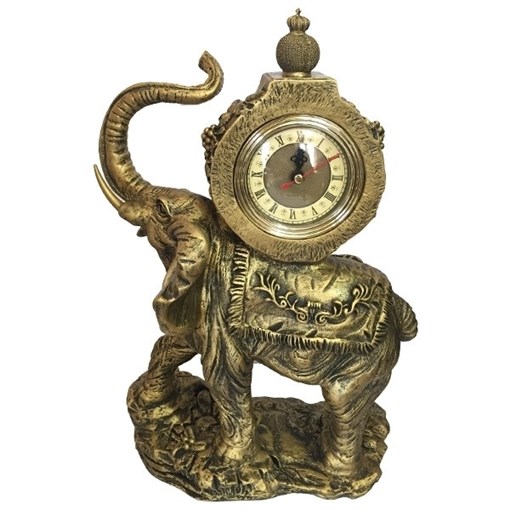 Часы настольные Слон цвет: бронза L22W10H35 см - фото 251664