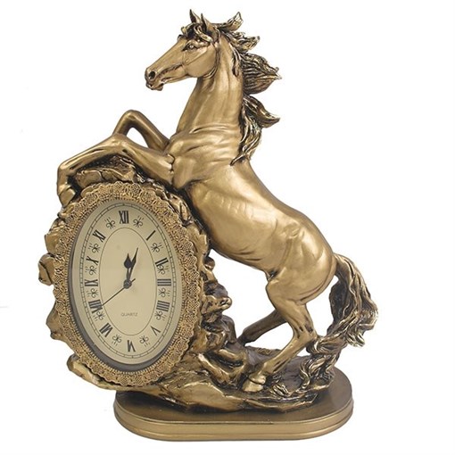 Часы настольные Лошадь цвет: золото L31W15H40 см - фото 251666