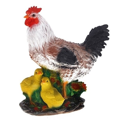 Фигура садовая Курица с цыплятами L16W27.5H34 см. - фото 252116