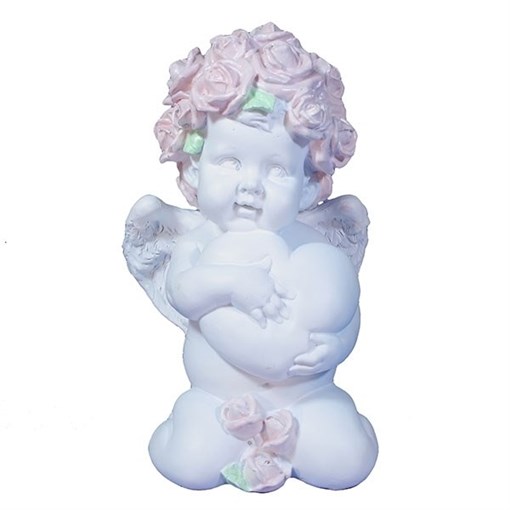 Фигука декоративная Ангел Сердечной привязанности цвет: белый L12W9H19см - фото 252296