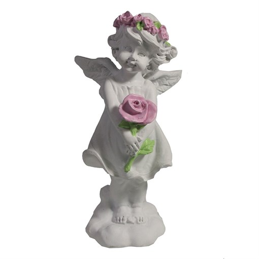 Изделие декоративное Ангел с розой цвет: акрил L6W6.5H12.5см - фото 252300