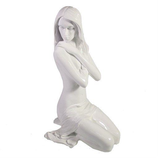 Фигура декоративная Девушка белая L19W15.5H30см - фото 252442