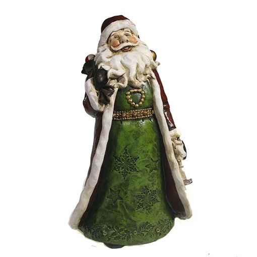 Фигура декоративная Дед Мороз с мешком на плече L14.5W10.5H20.5 - фото 252614