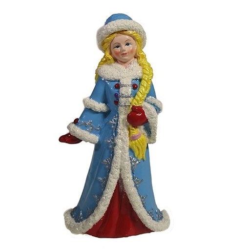 Фигура декоративная Снегурочка в красных варежках L7,5W5H14 - фото 252618