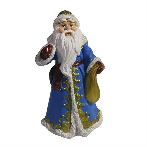 Фигура декоративная Дед Мороз (в синей шубе) L7.5W6H12 - фото 252633