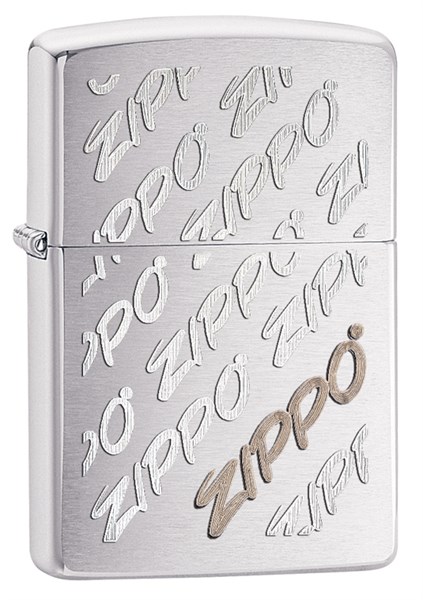 Широкая зажигалка Zippo Repeating Logo 28642 - фото 254670
