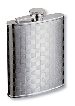 Фляга S.Quire 0,24 л, сталь, серебристый цвет с рисунком - фото 255080