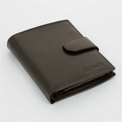 Портмоне S.Quire, натуральная воловья кожа, коричневый, гладкая, 12 x 10,4 x 1 см - фото 255223