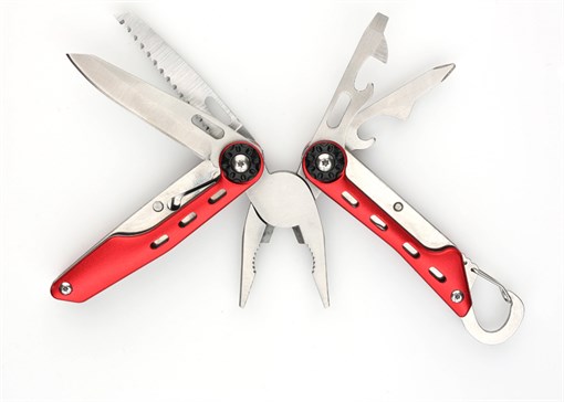 Мультитул Stinger, сталь (красный), 10 инструментов, нейлоновый чехол, коробка картон - фото 255575