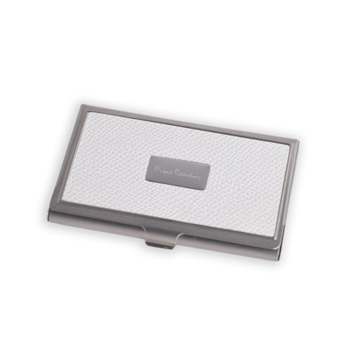 Визитница Pierre Cardin. Корпус - металл, иск.кожа. Размер 9,3 х 6,0 х 0,8 см. Цвет - белый. - фото 255726