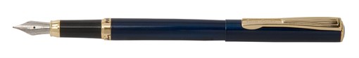 Ручка перьевая Pierre Cardin ECO. Корпус - латунь, отделка - сталь и позолота. Цвет - синий металлик - фото 255961