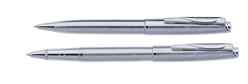Набор Pierre Cardin PEN and PEN: ручка шариковая + роллер. Цвет - серебристый. - фото 256057
