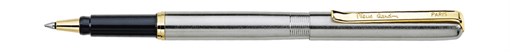 Роллерная ручка Pierre Cardin GAMME. Корпус - латунь, отделка - сталь и позолота. Цвет - стальной. - фото 256292